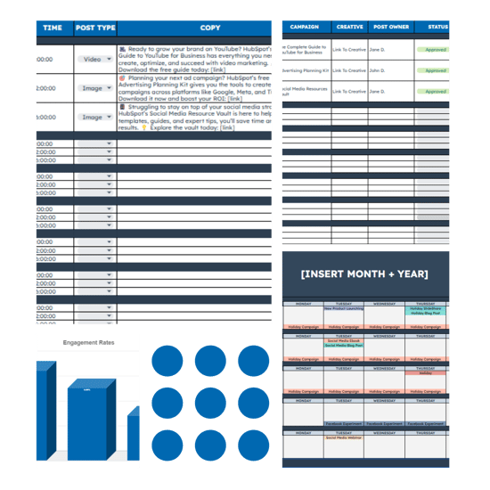 HubSpot's free Social Media Content Calendar Templates